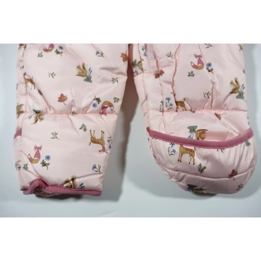 Carters Baby Pram Suit Snowsuit 12 Month Foldover Cuffs for Hand Feet Faux Fur